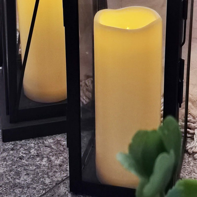 QIDEA Outdoor Waterproof Flameless LED Pillar Candles with Timer Battery Operated Plastic Large Decorative Electric Candle Lights for Halloween Christmas Wedding Party Centerpiece Decoration 2 Pack 3"x8" - Image 3